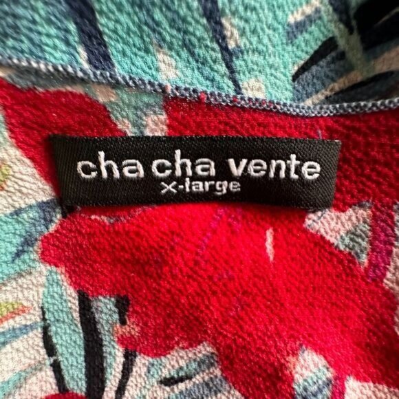 Cha Cha Vente Tropical Flora High Low Tunic Blouse Swim Cover Up Size XL - Picture 4 of 5